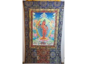 Yeshe Tsogyal Thangka, Hand Painted 58 X 35'