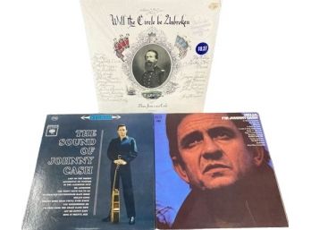 Vinyl Records (4) From Johnny Cash (2) And Will The Circle Be Unbroken (2)