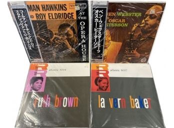 Japanese Pressed Vinyl Records (4) Includes Coleman Hawkins (Unopened), Ruth Brown, Ben Webster (Unopened)