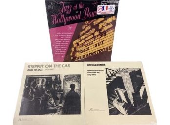 UNOPENED Jazz Vinyl Records (3) Includes Steppin On The Gas, Introspection, And Jazz At The Hollywood Bowl