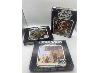 Star Wars Jigsaw Puzzles Lot Of Three