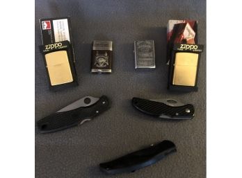 Zippo Lighters And Pocket Knifes