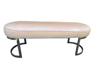 Gorgeous Light Pink Bench With Gold Accent Metal