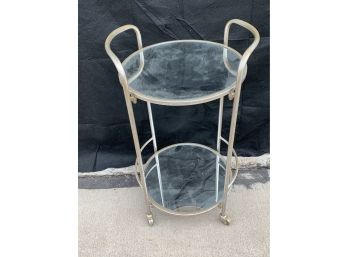 Mirrored Rolling Cart/end Table.