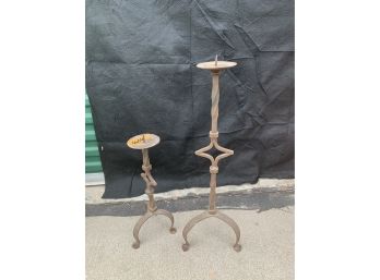 2 Metal Candle Sticks