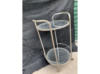 Mirrored Rolling Cart/end Table.