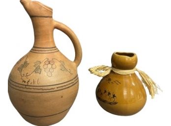 Handmade Ceramic Jug And NAKAYAMA Hawaiian Pottery Vase