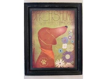 Dachshund Flower Market Print