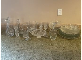 Beautiful Collection Of Lead Crystal, Wine Glasses, Decanters, Serving Platters