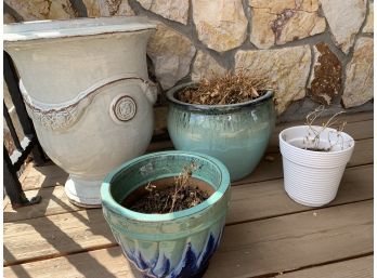 Gorgeous Set Of Outdoor Ceramic Planter Pots