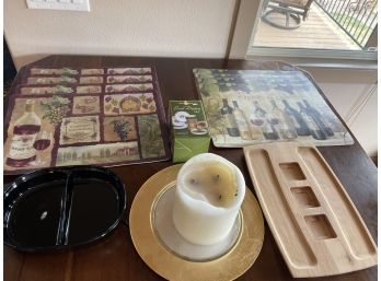 Placemats Serving Trays Bread Dipping Sad And Very Large Three Wick Candle