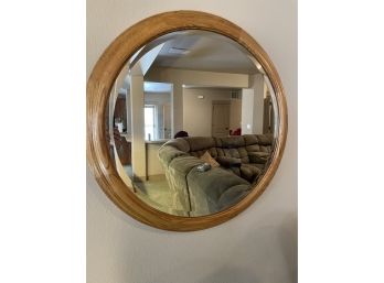 Gorgeous Oak Round Mirror