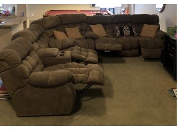 Sectional Couch With 4 Recliners - Microfiber