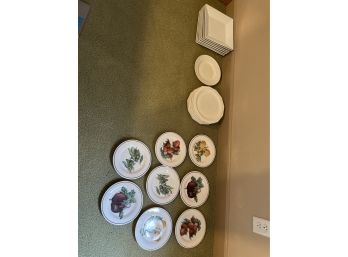 White Plates, Various Sizes (some Chips And Cracks)