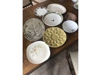 Lot Of Serving Platters And Plates