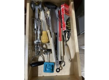 Drawer Of Assorted Kitchen Utensils