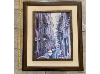 Venice Scene, Signed By Artist, Framed And Matted