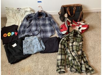 Lot Of Miscellaneous Clothes, Bags, Graduation Robe Included!