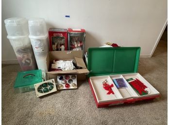 HUGE Lot Of Miscellaneous Christmas Decorations, Blow Up Yard Decoration Included!