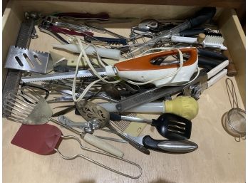 Drawer Of Various Kitchen Utensils