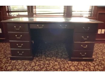 Elegant Office Desk With Leather Top