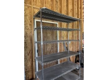 Ultra Durable Metal Storage Rack On Wheels With 6 Adjustable Shelfs. 48x18x76 Inch.