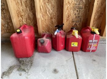 Lot Of Five Gas Cans