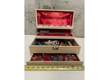 Collapsable Jewelry Box With Costume Jewelry, Unsearched
