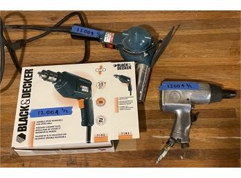 Black And Decker Power Drill And Heat Gun. CP Air Wrench Gun