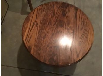 Smaller Round Wooden Table 2ft Round With 4 Leg Placement On Bottom
