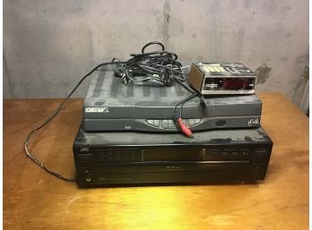 JVC 5-disc Play And Exchange System, Echostar Satalite Receiver Dish, Radio Shack Remote Control Timer