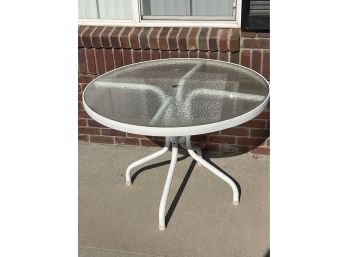 Patio Glass Top Circular Table