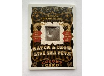 Artemia Salina, Hatch & Grow Live Sea Pets! Topps, Allen & Ginter, Colony Card, 2012