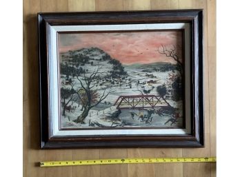 'Winter In The Catskills' By Doris Lee, 1934, Signed, Framed And Matted, Lithograph, Collectible Print