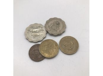 5 Coins From The Bahamas, 1975-1980.