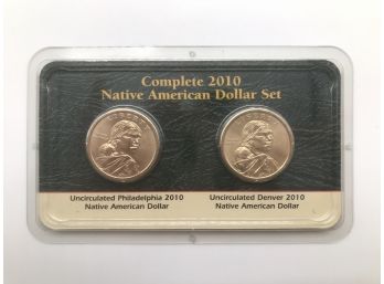 COINS-Complete 2010 Native American Dollar Set. Uncirculated Philadelphia, Uncirculated Denver.