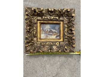 Jean Marie Gallery NY Frame Winterscape Photo Of Houses In Ornate Gold Frame