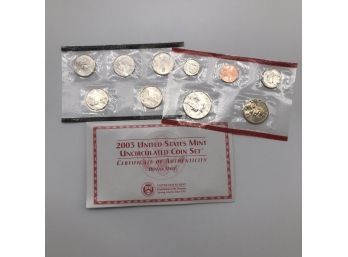 COINS, Year 2003 (denver) United States Mint Uncirculated Coin Set.