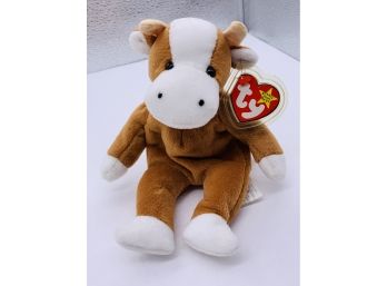 1995 RARE ORIGINAL Beanie Baby, Bessie, Style 4009, PVC Pellets! DOUBLE TUSH TAGS! NEVER PLAYED WITH!