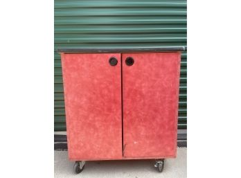 Large Storage Cabinet On Wheels With Miscellaneous Items Inside!