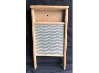 Vintage Washboard. Has Some Minor Damage On The Wood.