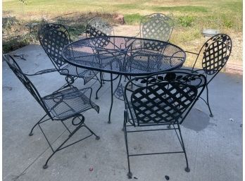AMAZING Black Metal Patio Set With 6 Chairs!