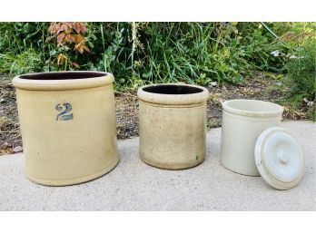 Fantastic Collection Of 3 Stoneware Containers