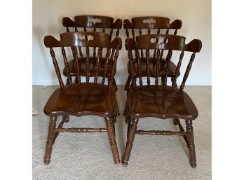 Set Of 6 Classic Wooden Dining Chairs (2 Chairs Not Pictured)