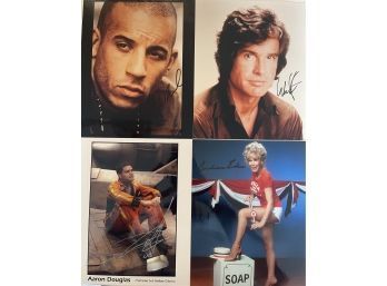Vin Diesel,  Warren Beatty, Aaron Douglas, Barbara Eden, Officially Licensed Autographed Celebrity Photograph