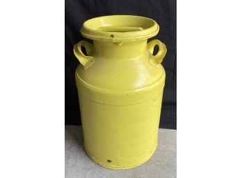 Large Yellow Vintage Milk Can