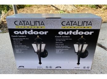 Pair Of Outdoor Coach Lanterns By CATALINA LIGHTING In Original Packaging