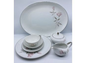 Gorgeous China Set By MIKASA Fine China. June Rose Design, 85 Pieces Total