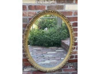 Gorgeous Hanging Mirror With Golden Flower Border.