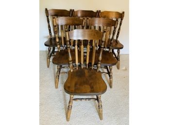 Set Of 6 Nice Wooden Dining Chairs